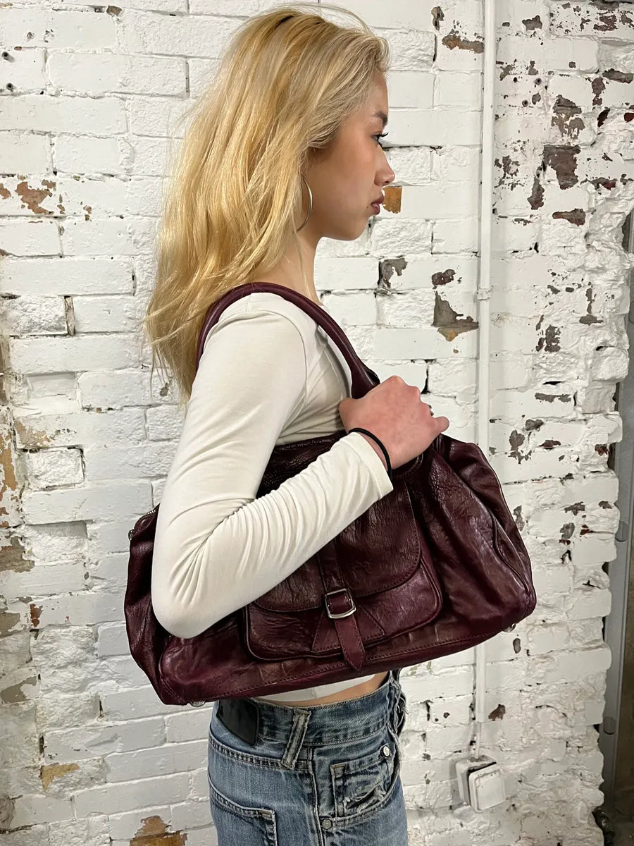 Balenciaga Bordeaux Leather Handle Bag  pOYjIPo 1