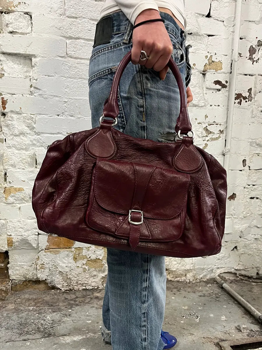 Balenciaga Bordeaux Leather Handle Bag  pOYjIPo 2