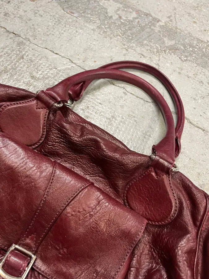 Balenciaga Bordeaux Leather Handle Bag  pOYjIPo 3