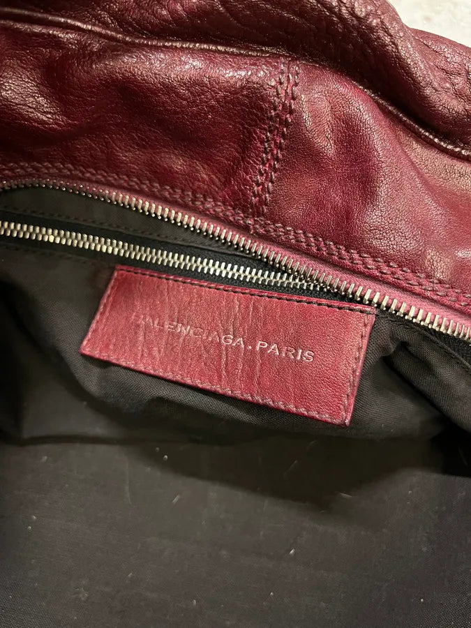 Balenciaga Bordeaux Leather Handle Bag  pOYjIPo 7