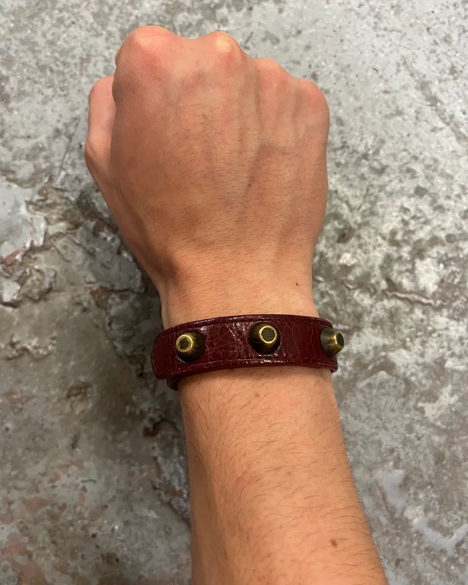 Balenciaga Bordeaux Pression Embellished Bracelet QOtpXrz 1