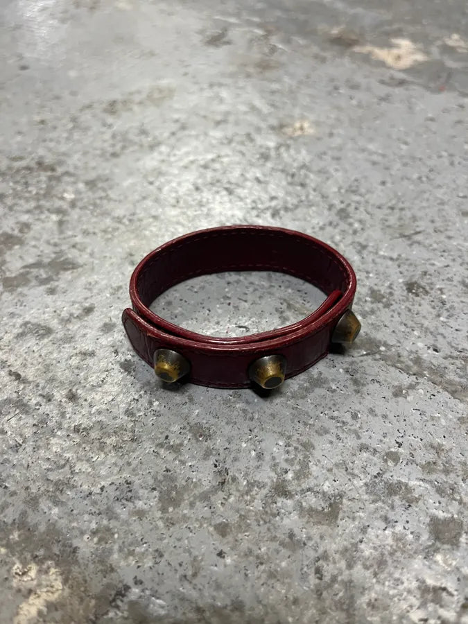 Balenciaga Bordeaux Pression Embellished Bracelet QOtpXrz 2