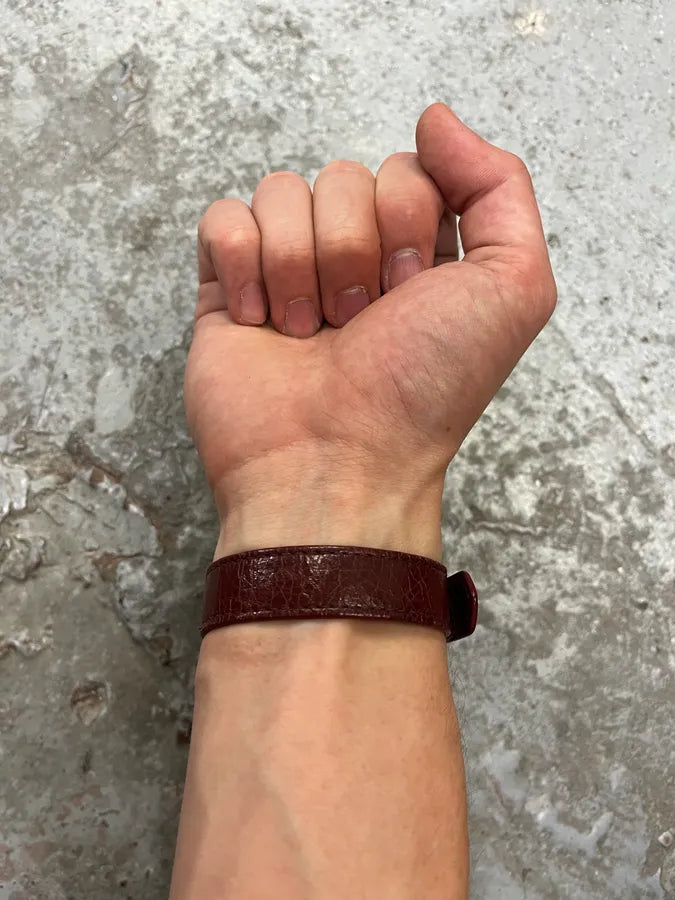 Balenciaga Bordeaux Pression Embellished Bracelet QOtpXrz 4