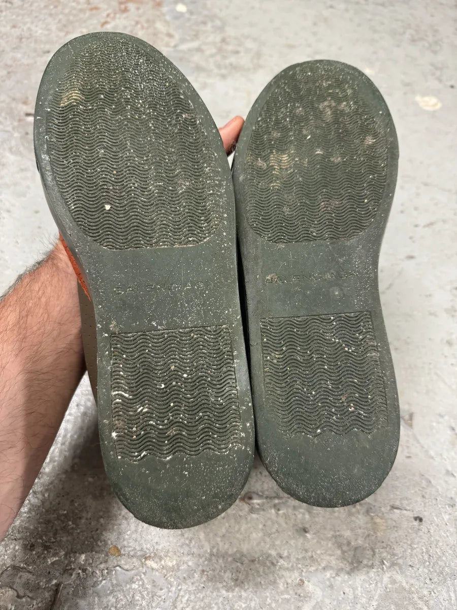 Balenciaga Brown & Orange Leather High Sneakers WETjECl 5