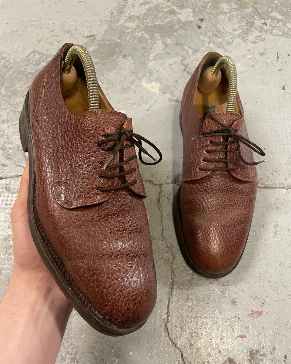 Balenciaga Brown Leather Derby Shoes vUHfcsy 0