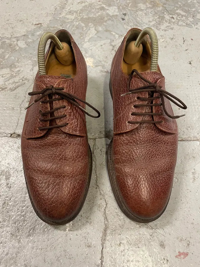 Balenciaga Brown Leather Derby Shoes vUHfcsy 1