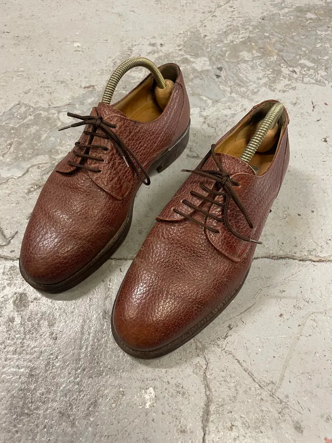 Balenciaga Brown Leather Derby Shoes vUHfcsy 2