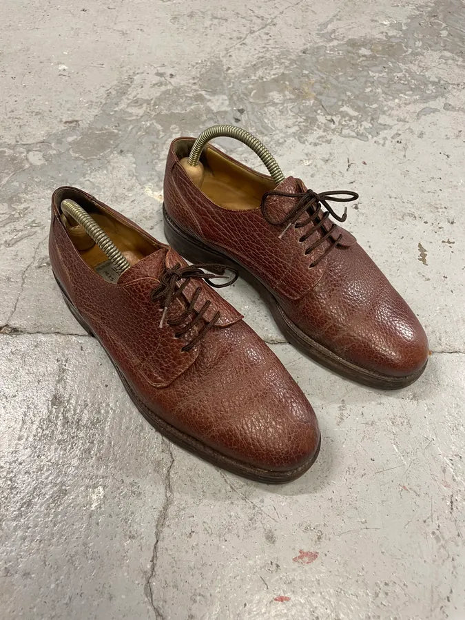 Balenciaga Brown Leather Derby Shoes vUHfcsy 3