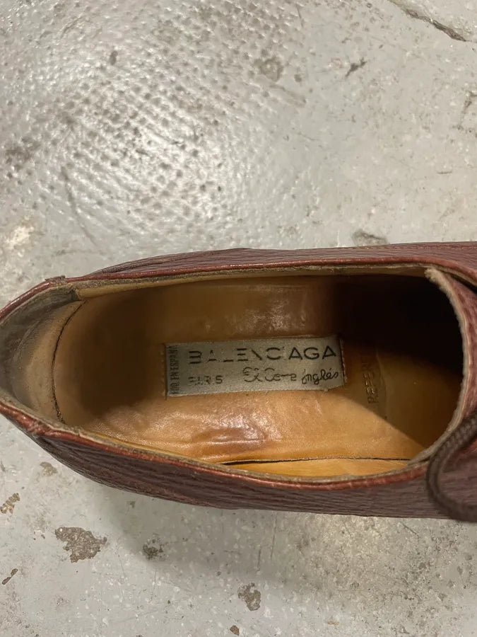 Balenciaga Brown Leather Derby Shoes vUHfcsy 9