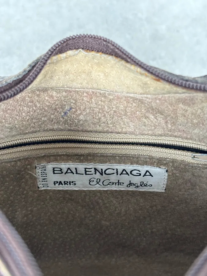 1990s Balenciaga Brown Leather Handle Bag OIqmZWO 10