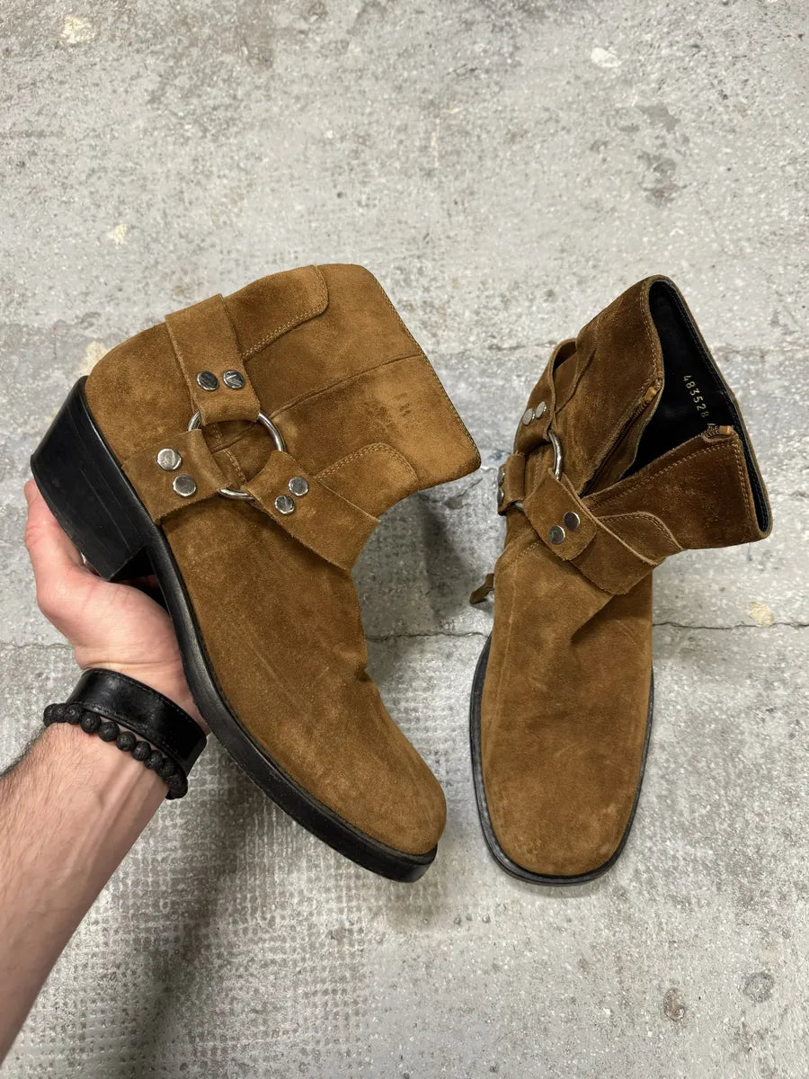 Balenciaga Brown Suede Leather Cowboy Biker Boots (42.5eu/us9) 0