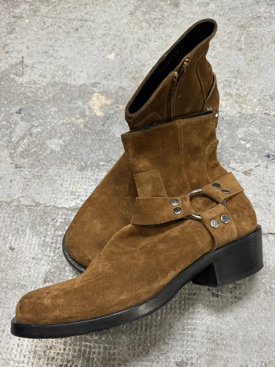Balenciaga Brown Suede Leather Cowboy Biker Boots (42.5eu/us9) 1