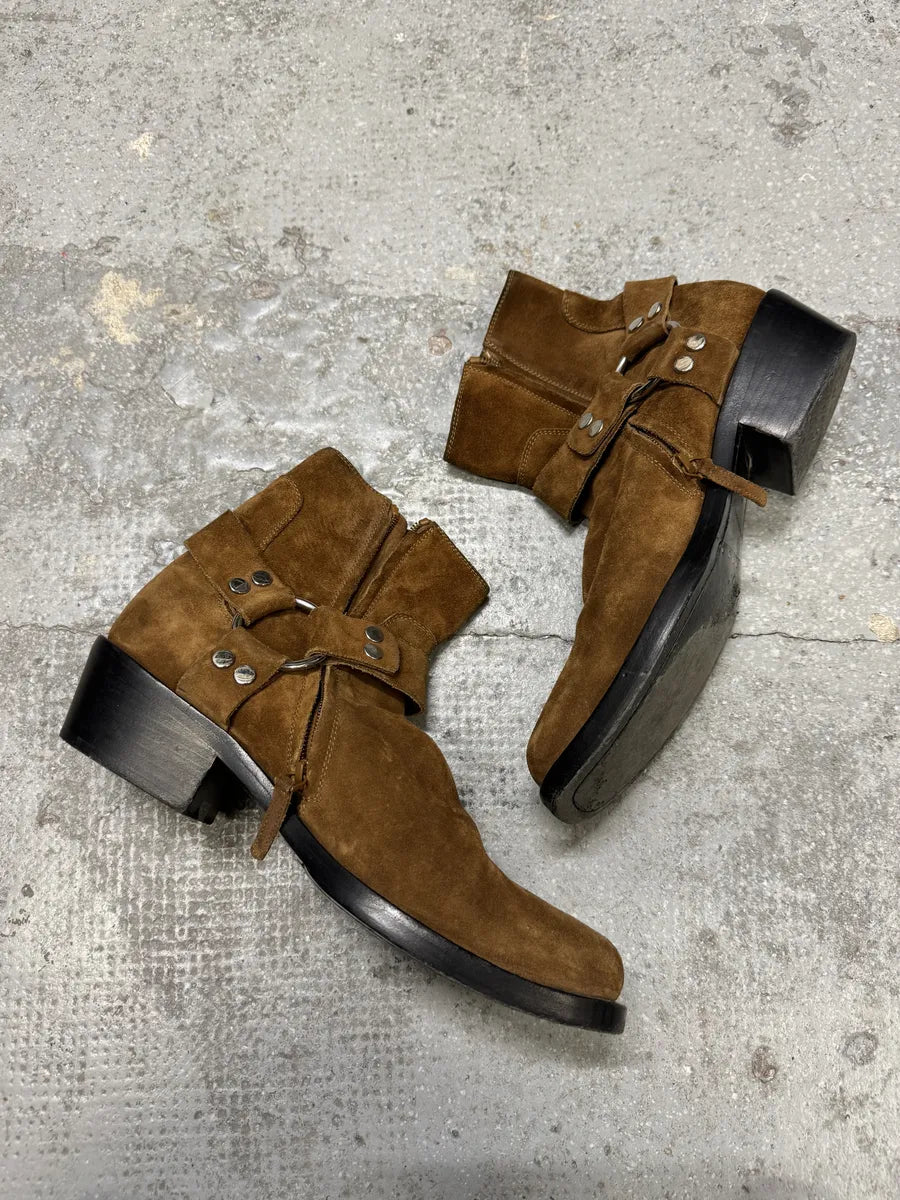 Balenciaga Brown Suede Leather Cowboy Biker Boots (42.5eu/us9) 3