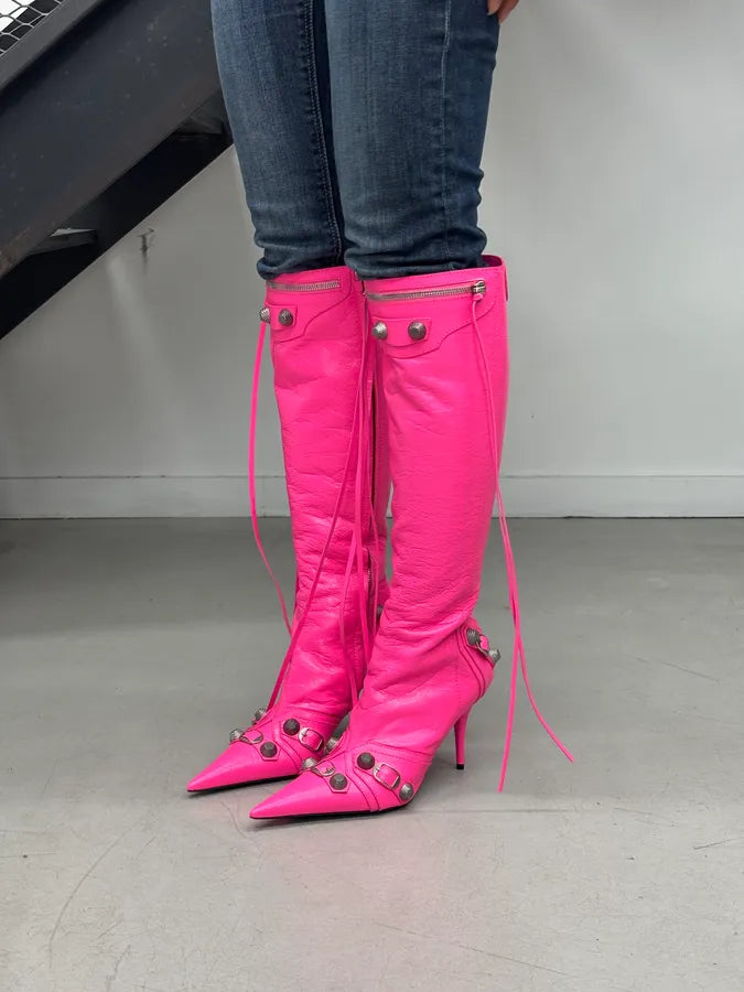 Balenciaga Cagole pink 90mm Boots Pink 40 FAhQIeZ 2