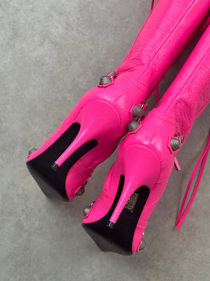 Balenciaga Cagole pink 90mm Boots Pink 40 FAhQIeZ 15