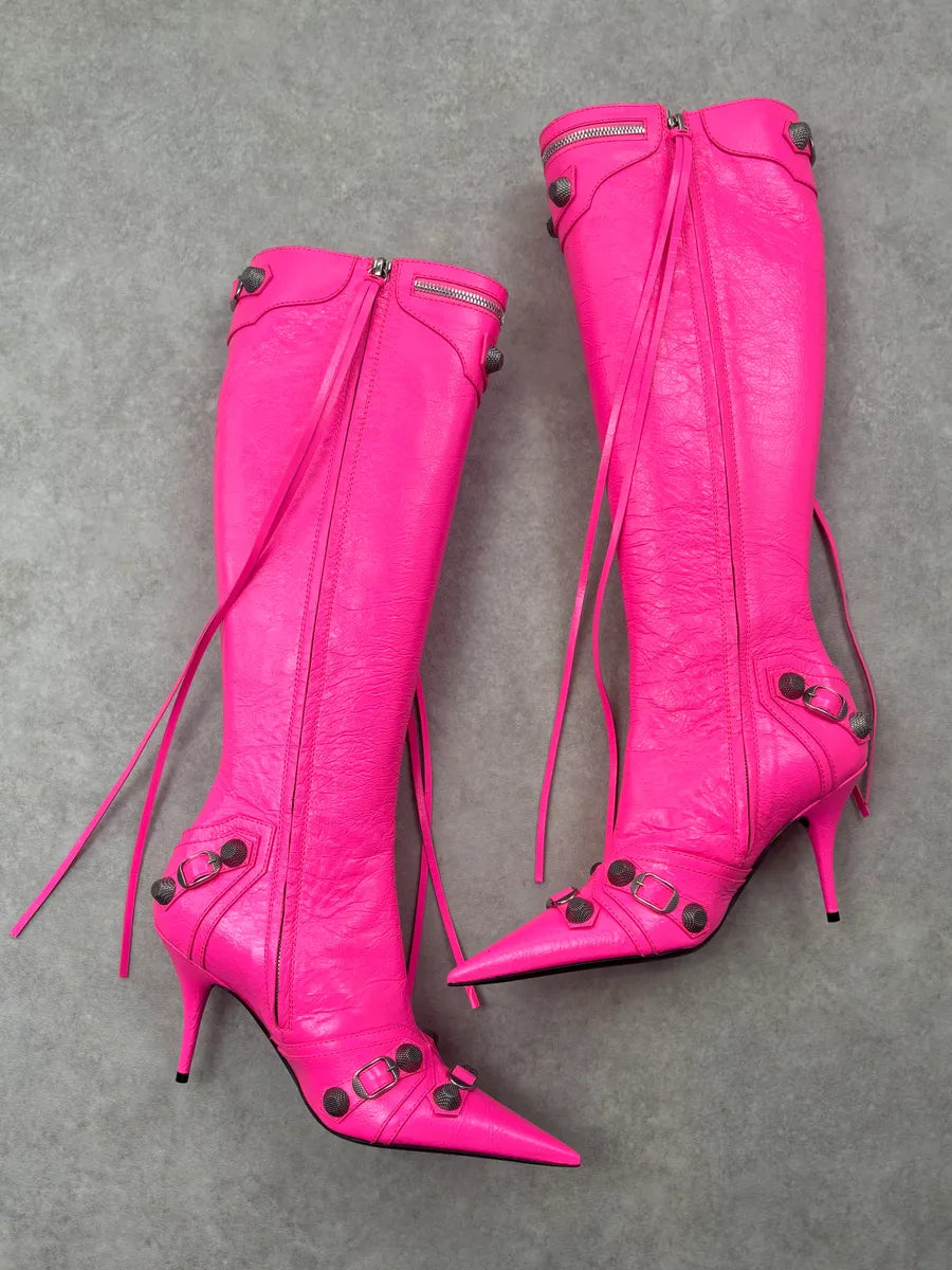 Balenciaga Cagole pink 90mm Boots Pink 40 FAhQIeZ 0