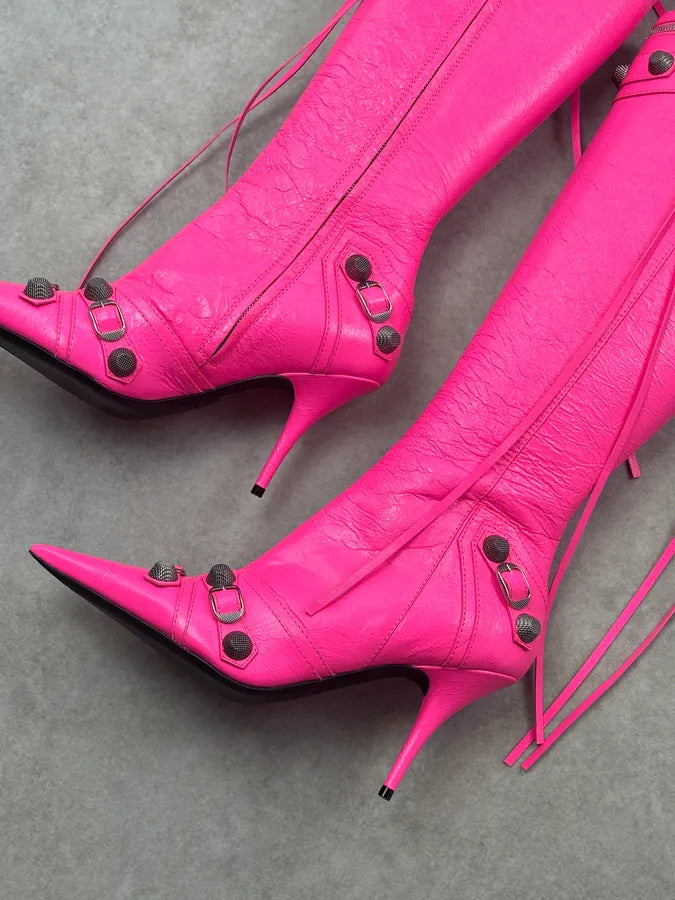 Balenciaga Cagole pink 90mm Boots Pink 40 FAhQIeZ 8