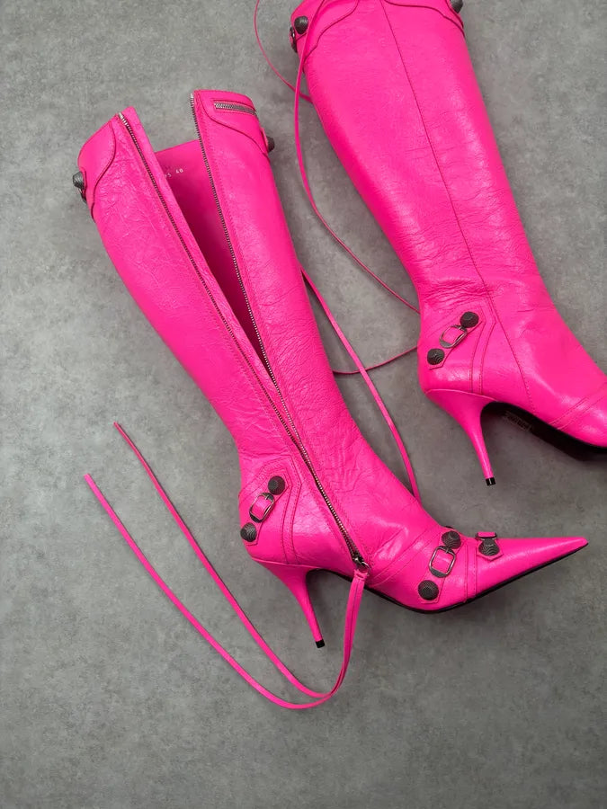 Balenciaga Cagole pink 90mm Boots Pink 40 FAhQIeZ 18