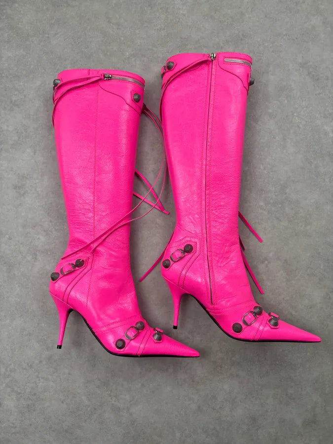 Balenciaga Cagole pink 90mm Boots Pink 40 FAhQIeZ 9