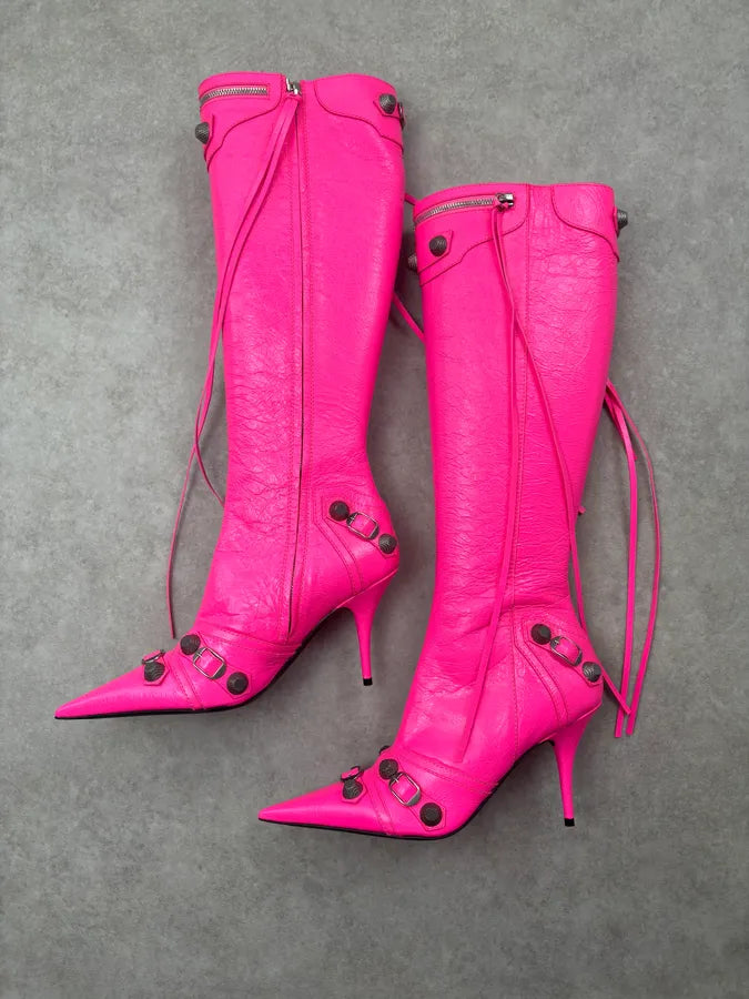 Balenciaga Cagole pink 90mm Boots Pink 40 FAhQIeZ 7