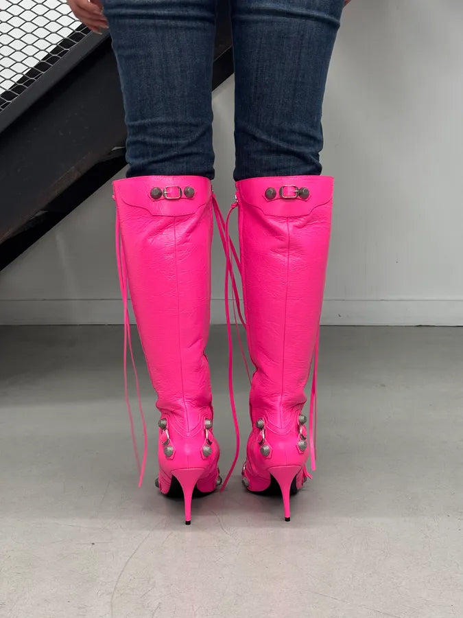 Balenciaga Cagole pink 90mm Boots Pink 40 FAhQIeZ 3