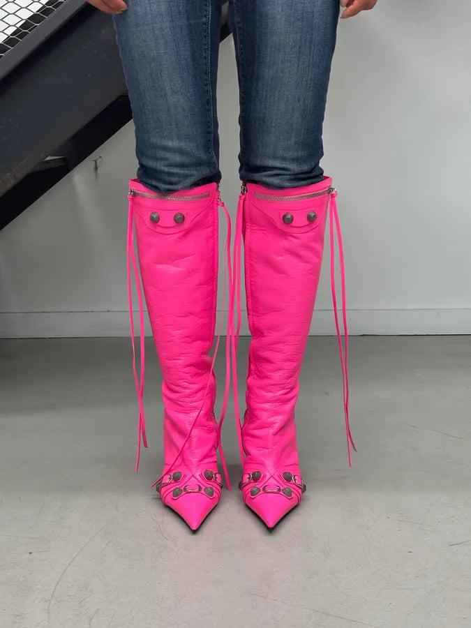 Balenciaga Cagole pink 90mm Boots Pink 40 FAhQIeZ 1