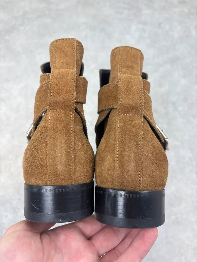Balenciaga Camel Suede Buckle Chelsea Boots jQtJTLF 6