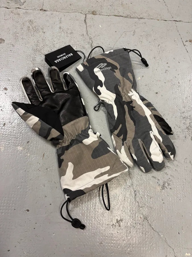 SS2025 Balenciaga Camo Pattern Ski Winter Gloves  sSliZkG 4