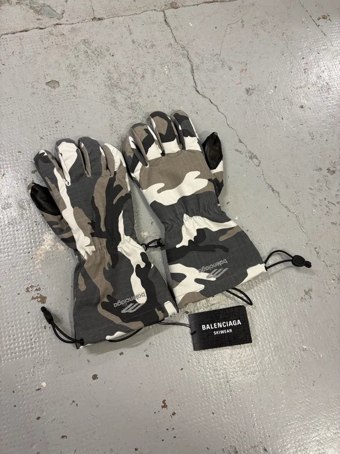 SS2025 Balenciaga Camo Pattern Ski Winter Gloves  sSliZkG 3