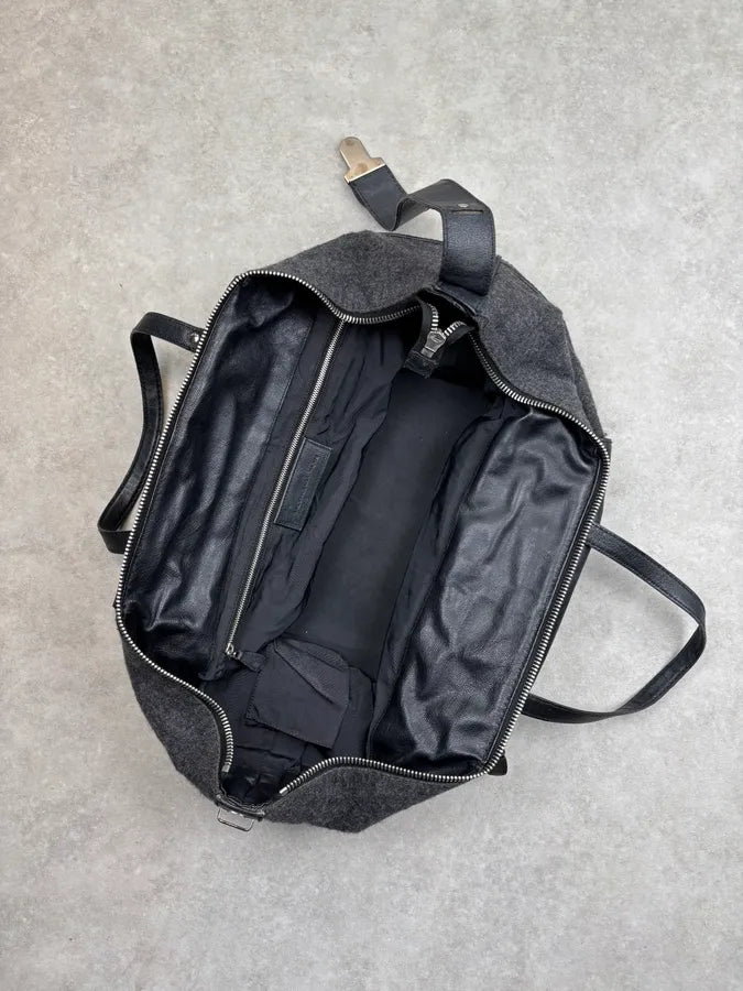 2000s Balenciaga Grey Wool Leather Multi-Pocket Handle Bag NKjfzEI 16