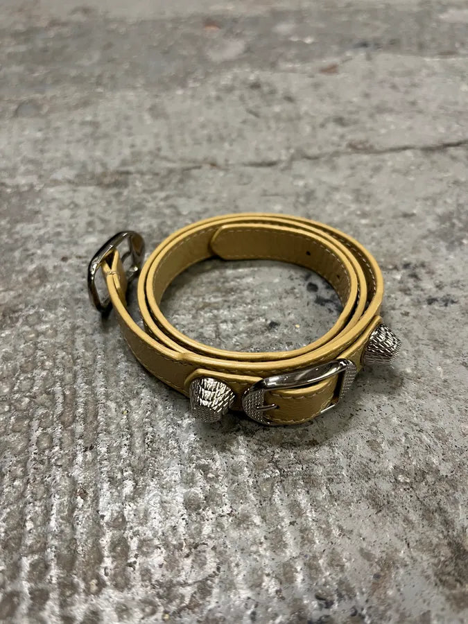 Balenciaga City Arena Beige Metallic Embellished Bracelet slJYSKz 1