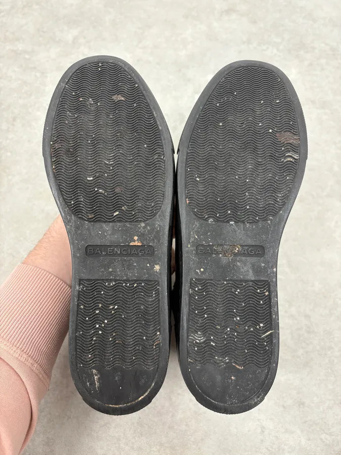 Balenciaga City Black Cracked Leather High Sneakers sjzWddc 6