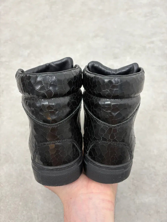 Balenciaga City Black Cracked Leather High Sneakers sjzWddc 7
