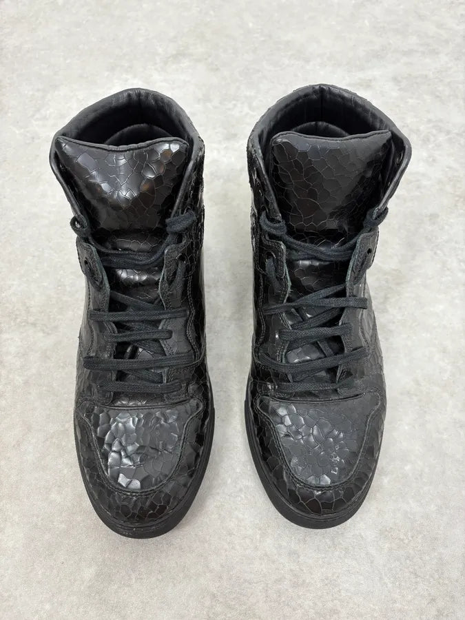 Balenciaga City Black Cracked Leather High Sneakers sjzWddc 1