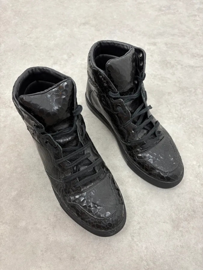 Balenciaga City Black Cracked Leather High Sneakers sjzWddc 2