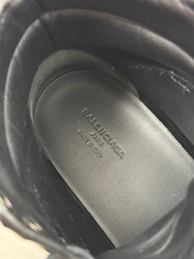 Balenciaga City Black Cracked Leather High Sneakers sjzWddc 9