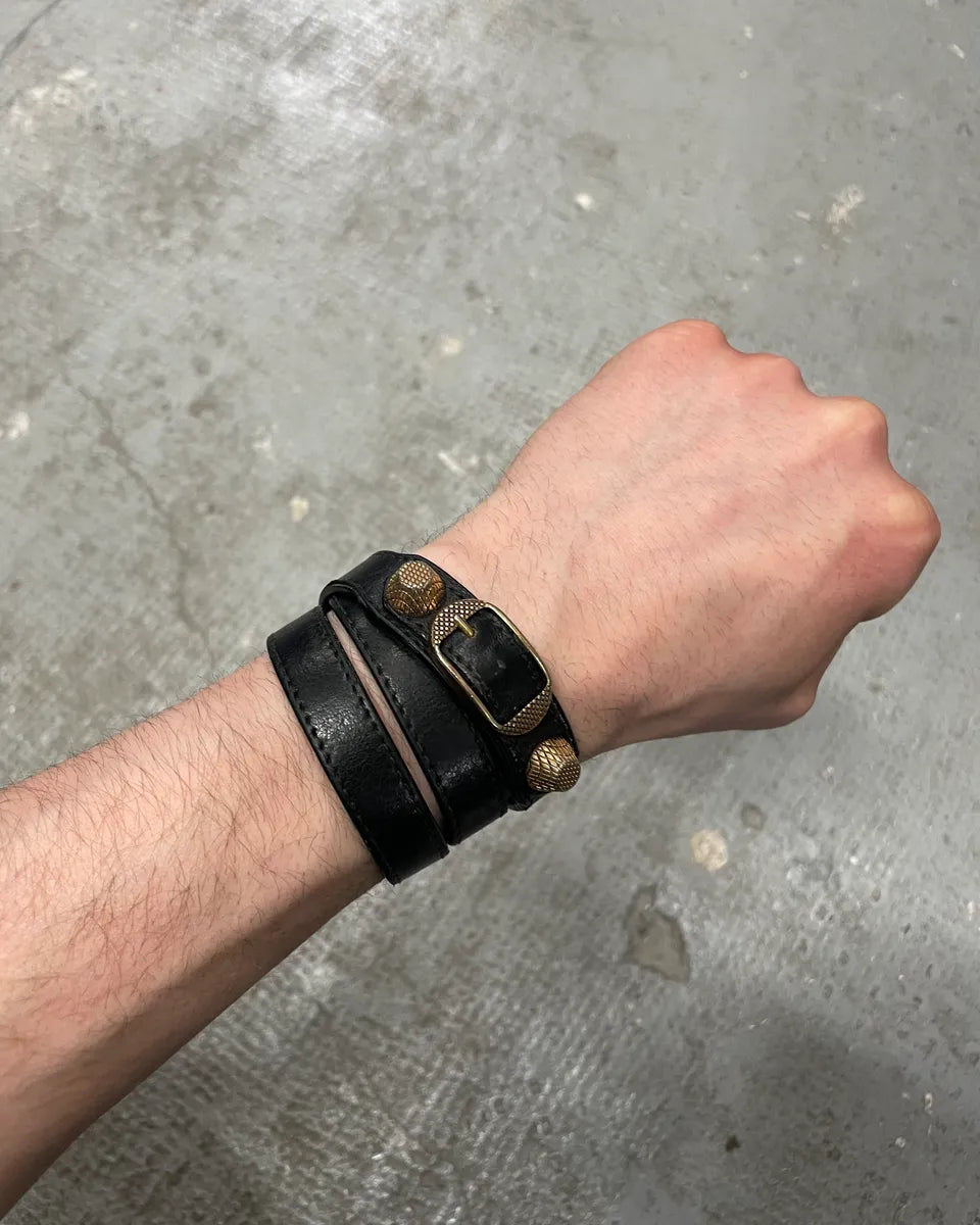 Balenciaga City Black Leather Bracelet (OS) bPTKebv 0