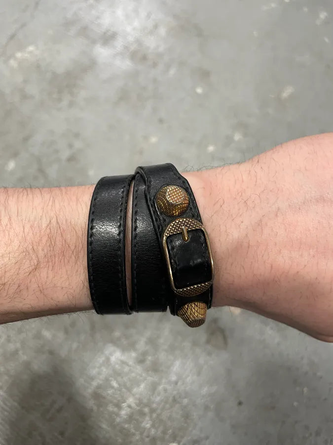 Balenciaga City Black Leather Bracelet (OS) bPTKebv 2