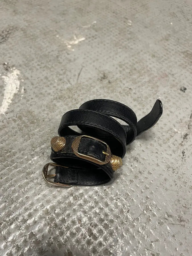 Balenciaga City Black Leather Bracelet (OS) bPTKebv 4