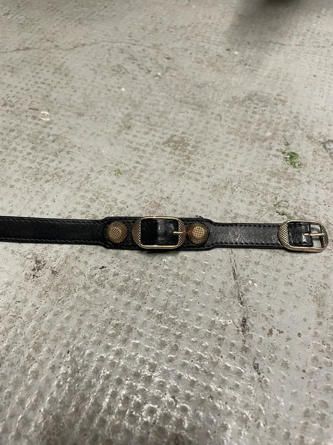 Balenciaga City Black Leather Bracelet (OS) bPTKebv 5