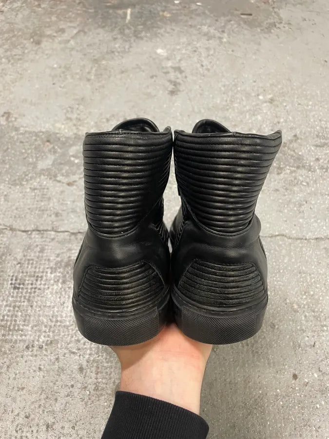 Balenciaga City Black Plissed Leather Suede High Shoes (42.5eu/us9) 6