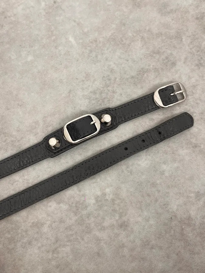 Balenciaga City Black Studded Leather Bracelet HitYHlj 1