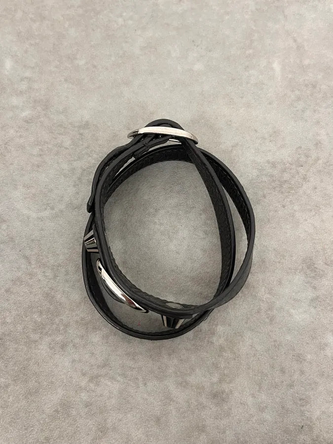 Balenciaga City Black Studded Leather Bracelet HitYHlj 4