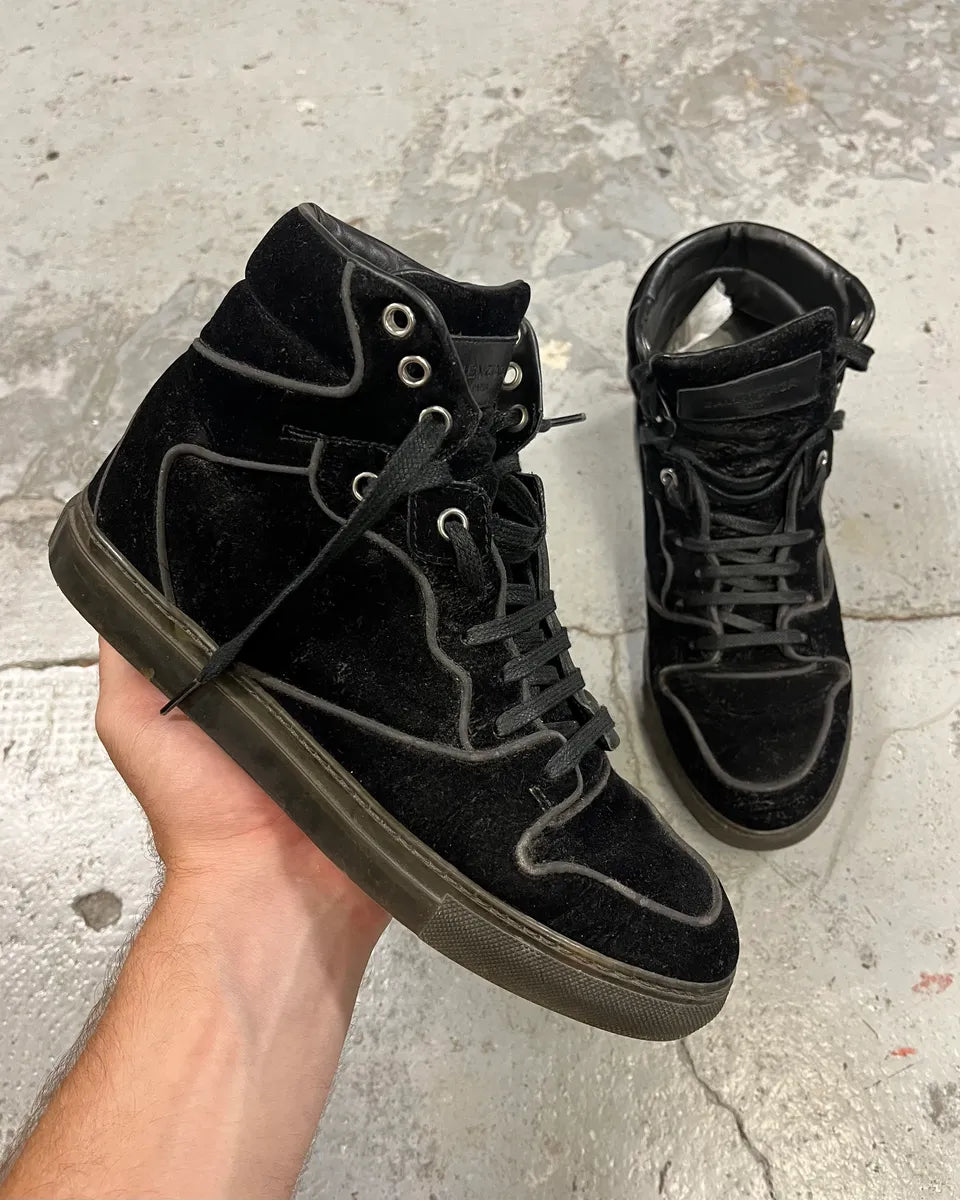 Balenciaga City Black Suede Leather High Sneakers JOEqziw 0
