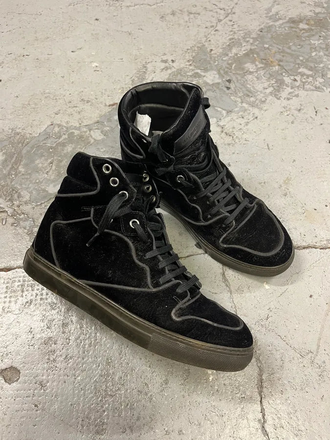 Balenciaga City Black Suede Leather High Sneakers JOEqziw 4