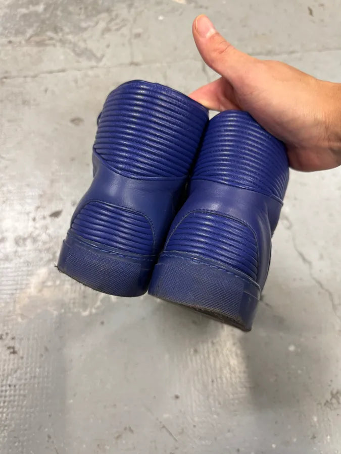 Balenciaga City Blue Monochrome Leather High Sneakers WXYdneJ 2