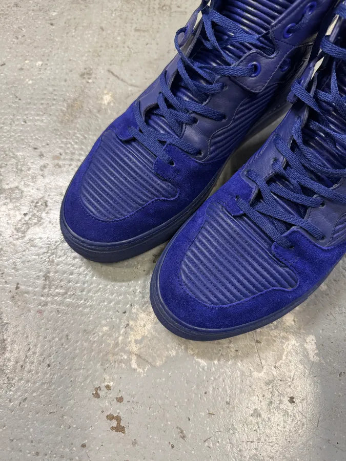 Balenciaga City Blue Monochrome Leather High Sneakers WXYdneJ 4