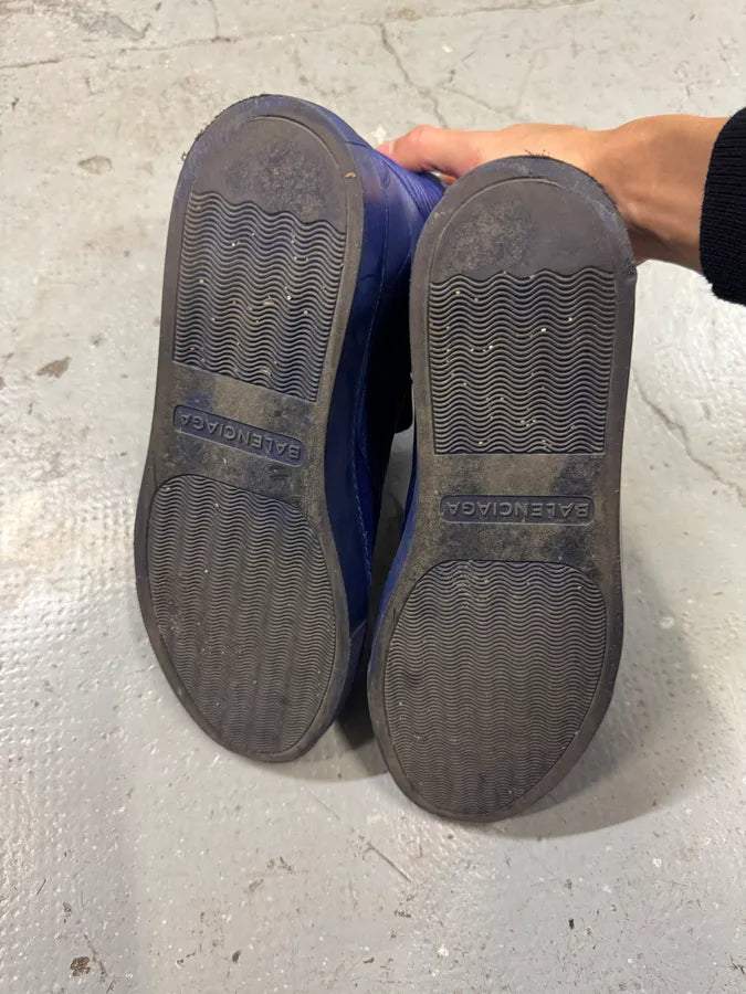 Balenciaga City Blue Monochrome Leather High Sneakers WXYdneJ 6