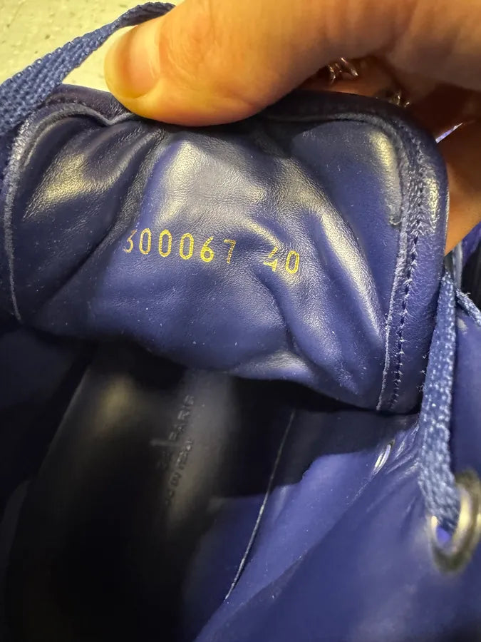 Balenciaga City Blue Monochrome Leather High Sneakers WXYdneJ 8