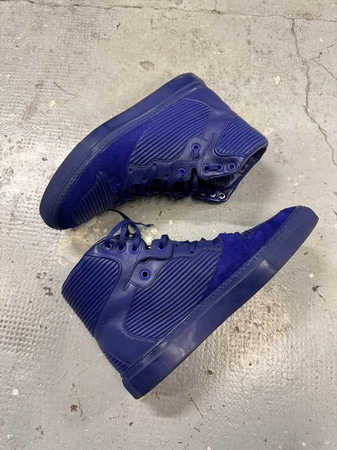 Balenciaga City Blue Monochrome Leather High Sneakers WXYdneJ 5